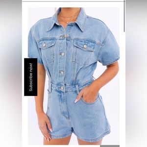 Lelis denim romper - never worn but took tags off